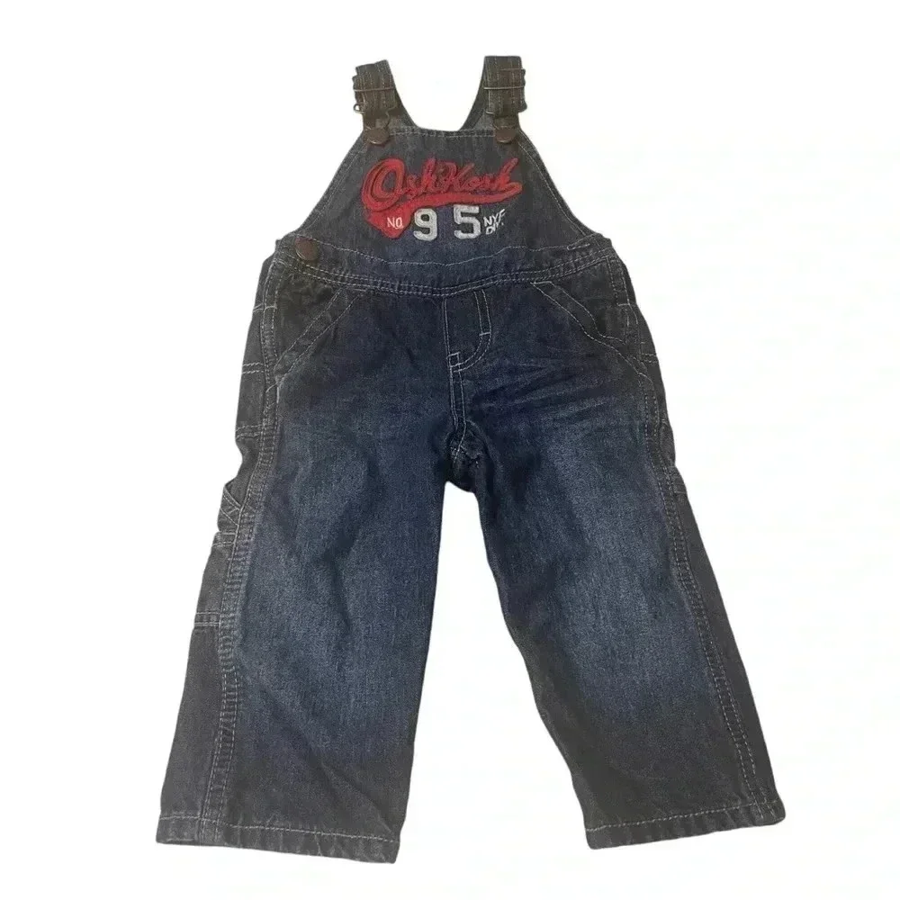 Osh Kosh B’gosh no 95 NYC vestbak overalls Youth snap button 12 Months Unisex